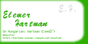 elemer hartman business card